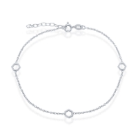 Sterling Hexagon Anklet