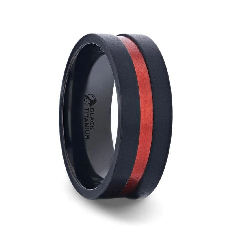 BLAZE - Black Titanium & Red Aluminum Band 