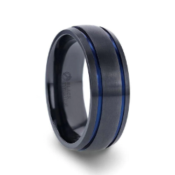SHERIFF - Striped Black Titanium Band 