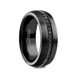 VALIANT - Black Tungsten & Sapphire Band 