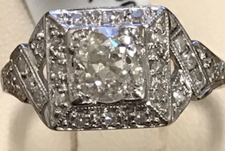 Estate Platinum &amp; Diamond ring 