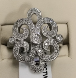 Ladies Diamond Scroll Ring 