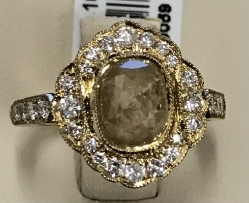 14K Yellow Gold 1.69CTW Ladies Diamond Ring 
