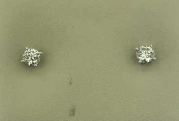 3/4 CTW Lab 14KW Gold Diamond Earrings  