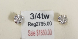 3/4tw Diamond Earrings 