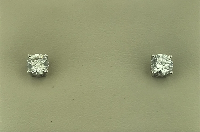 1.23 CTW Lab 14KW Gold Diamond Earrings 