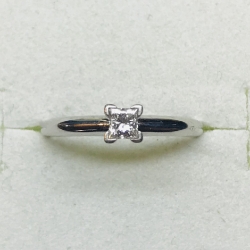 14K White Gold Diamond Solitaire Ring 