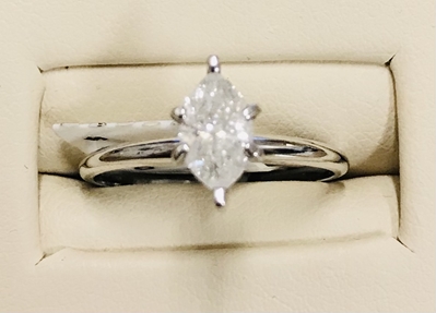 5/8ct Marquise Cut Solitaire Diamond Ring 