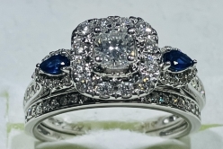 Diamond & Sapphire Wedding Set 