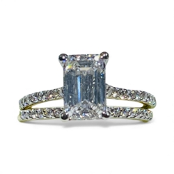 Lab Grown Emerald-Cut Diamond Wedding Set 