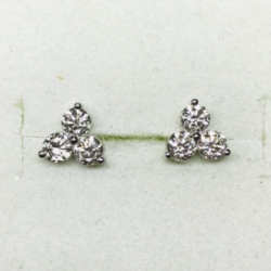 Triple Cluster Diamond Earrings 