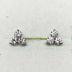 Triple Cluster Diamond Earrings 