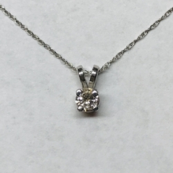 14k White Gold Diamond Pendant 
