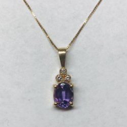 Amethyst & Diamond Pendant 
