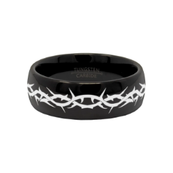 THORN CROWN - Engraved Tungsten Band 