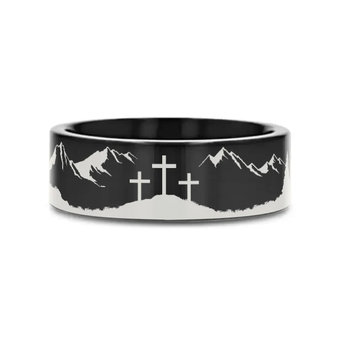 MOUNTAIN MAJESTY - Engraved Tungsten Band 