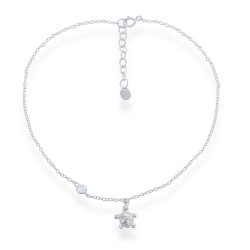 Sterling Sea Turtle & CZ Anklet 