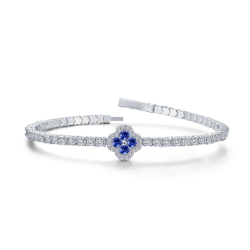 Lafonn 2.25ctw Sapphire Clover Tennis Bracelet 