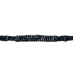 Tripple-Strand Garnet Swarovski and Black Bead Bracelet 