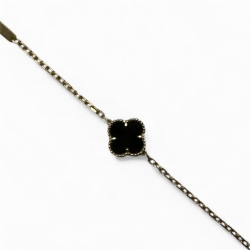 Onyx Clover Bracelet 