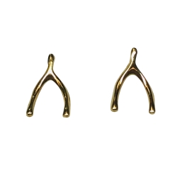 14k Yellow Gold Wish-Bone Earrings 