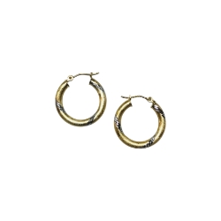 14k Two-Tone Hoop 