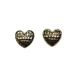 14k Yellow Gold Heart Earrings 