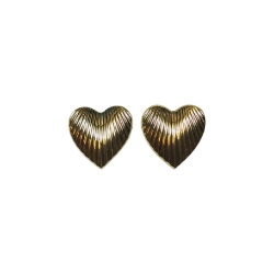 14k Yellow Gold Heart Earrings 