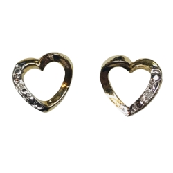 14k Yellow Gold Heart Earrings 