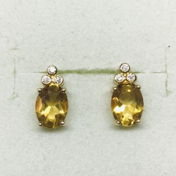 Citrine & Diamond Earrings 