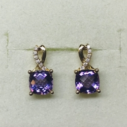 Amethyst & Diamond Earrings 