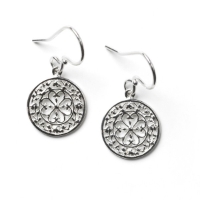 Floral Frame Heart Scroll Earrings