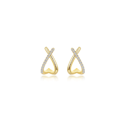 Sterling Gold Plate Criss-Cross Earrings 