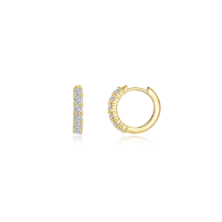 Sterling Gold Plate Huggie Earrings .60ctw 