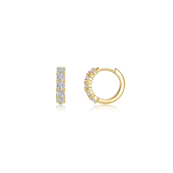 Sterling Gold Plate Huggie Earrings 1.10ctw 