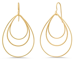 Sterling Gold Plate Teardrop Earrings 