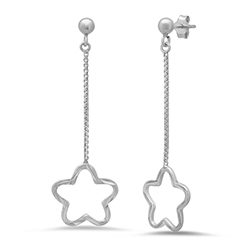 Sterling Star Dangle Earrings 