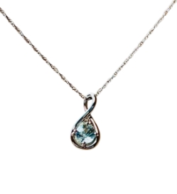 Diamond and Aqua Pendant 