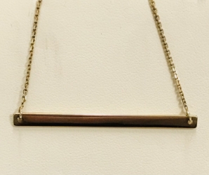 Gold Plated Sterling Silver Bar Necklace 