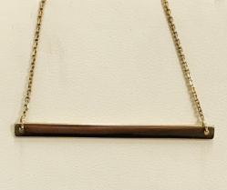 Gold Plated Sterling Silver Bar Necklace 