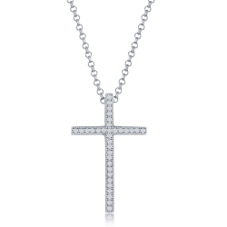 Sterling CZ Cross 