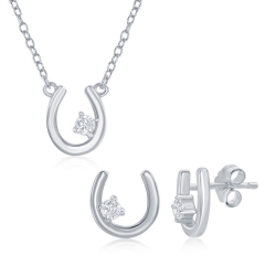 Horseshoe Necklace &amp; Earring Set 