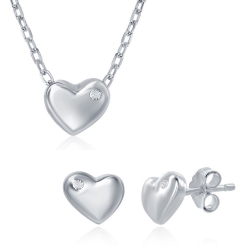 Heart Necklace &amp; Earring Set 