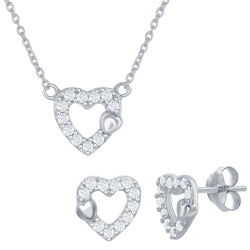 Heart Necklace &amp; Earring Set 