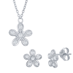 Flower Necklace &amp; Earring Set 