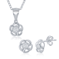 Flower Necklace &amp; Earring Set 