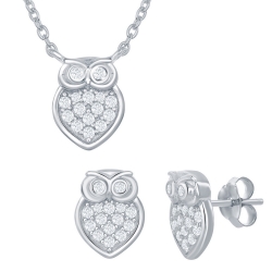 Owl Necklace &amp; Earring Set 