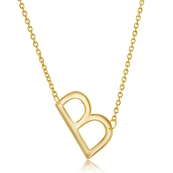 Sterling Gold Plate B Initial Necklace 