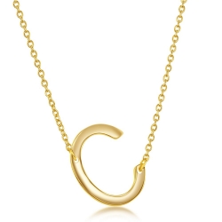 Sterling Gold Plate C Initial Necklace 