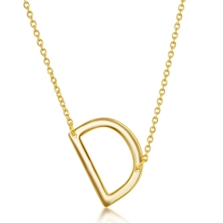 Sterling Gold Plate D Initial Necklace 
